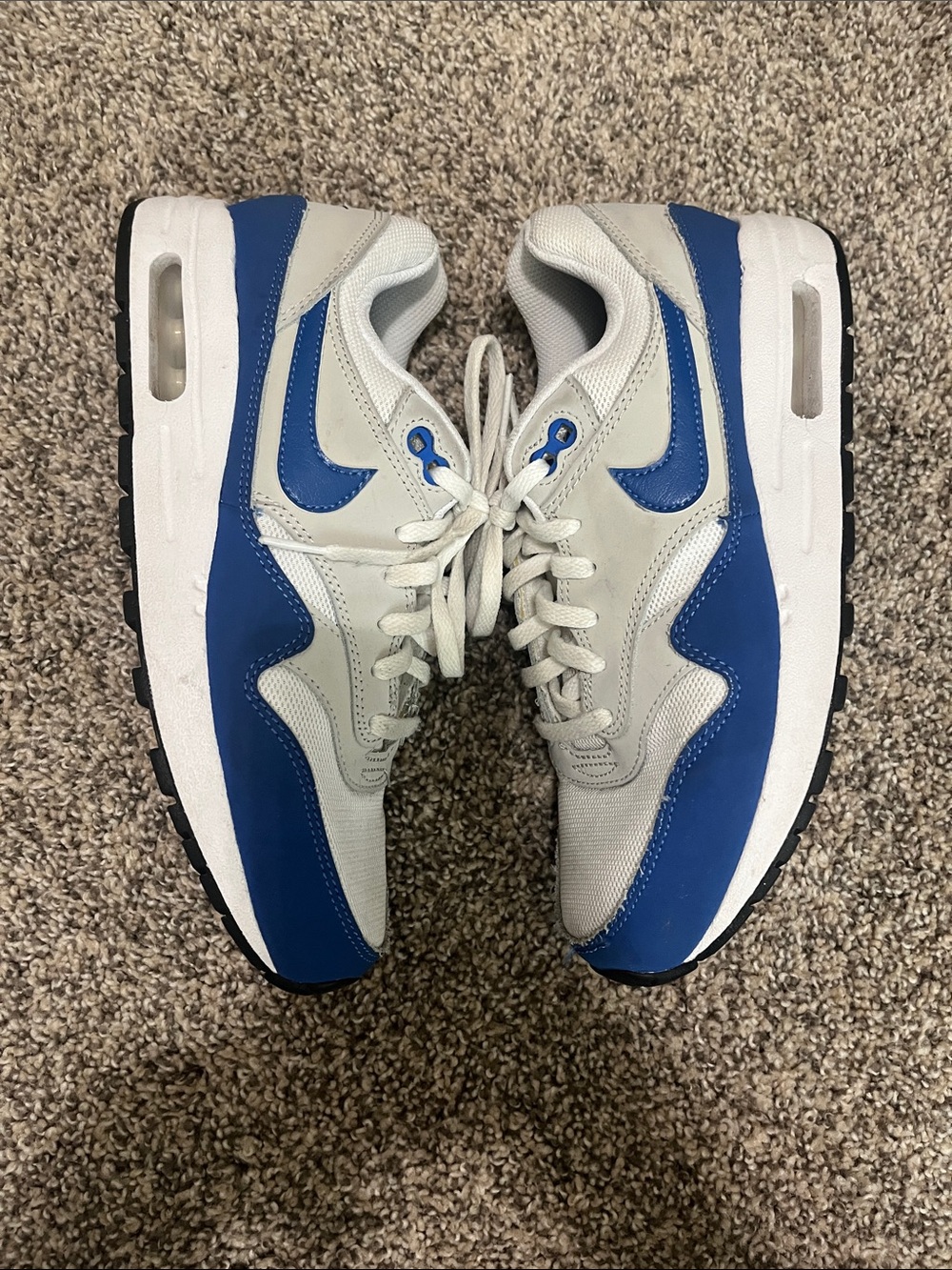 Nike Air Max Grey and Royal Blue Low-Top Sneakers